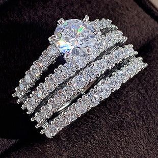 Silver cubic zirconia jewelry set by Yoshan, view 2