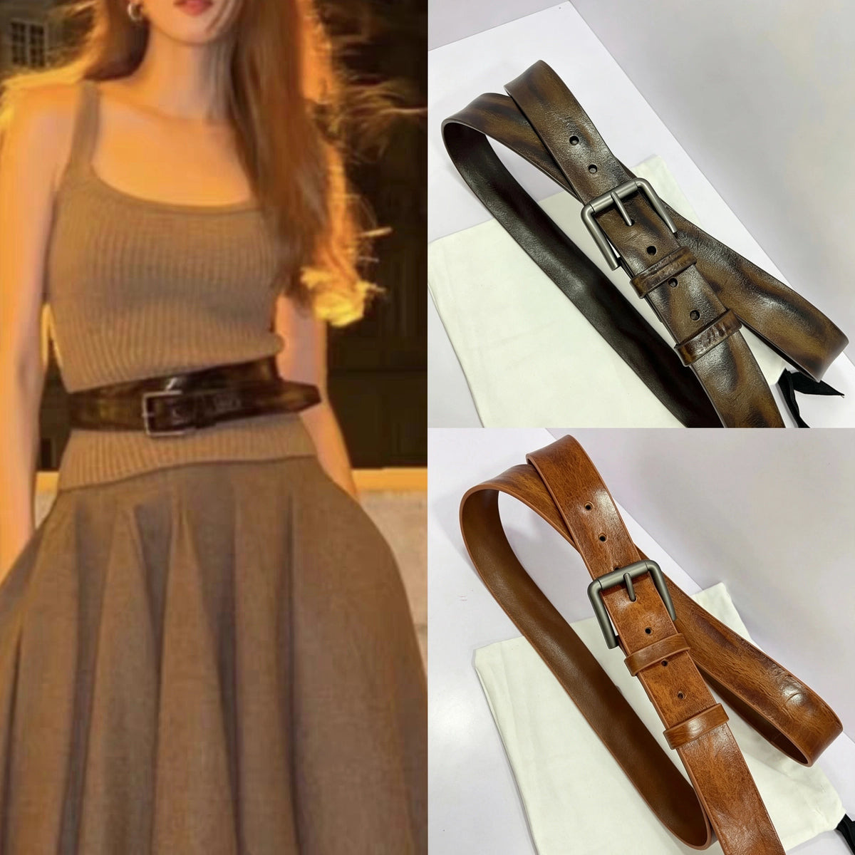 Women's Wide Knit Oxidized Coat Belt Retro Waist Gift Party Everyday Wear Office Vacation