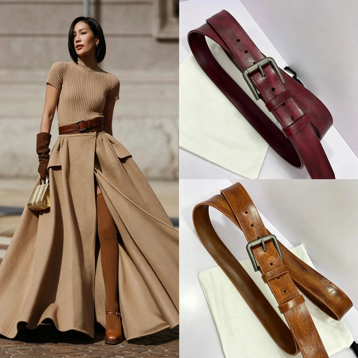Women's Wide Knit Oxidized Coat Belt Retro Waist Gift Party Everyday Wear Office Vacation