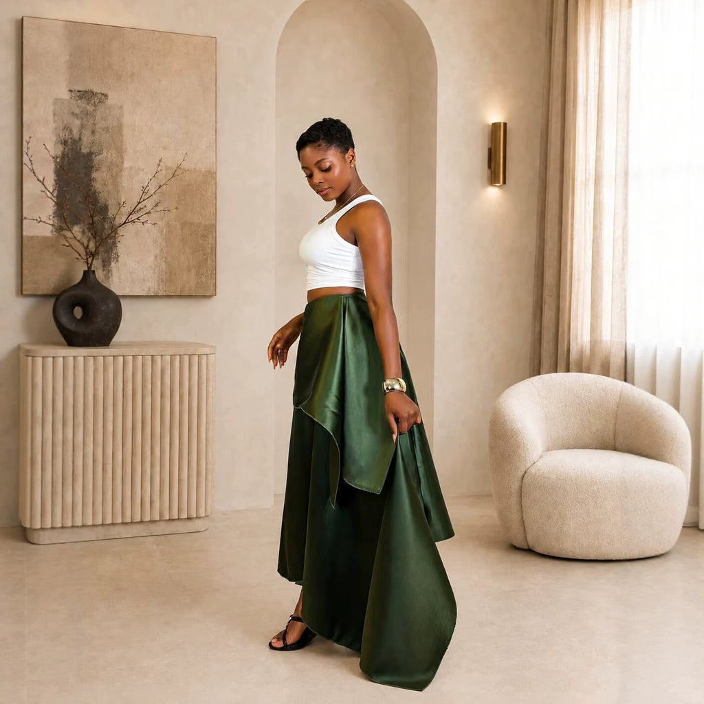 Women's Satin Maxi Designer Elegant Skirt Casual Everyday Wear Womenswear