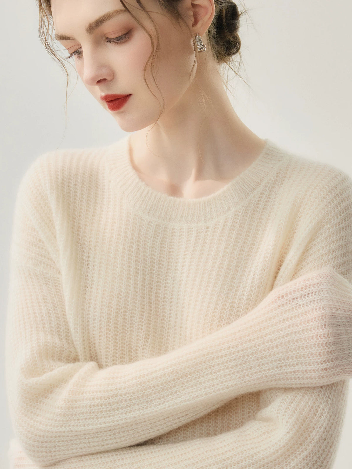 Women's Fall Winter Oversized Long Sleeve Relaxed Sweater Knit Pullover Top for Casual Outfits Spring Travel Office Everyday