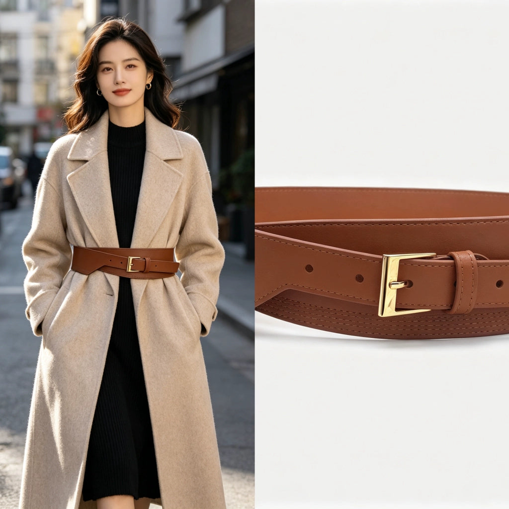 Women's Minimalist Knit Asymmetric Dress Belt Waist Gift Party Designer Versatile Office Everyday