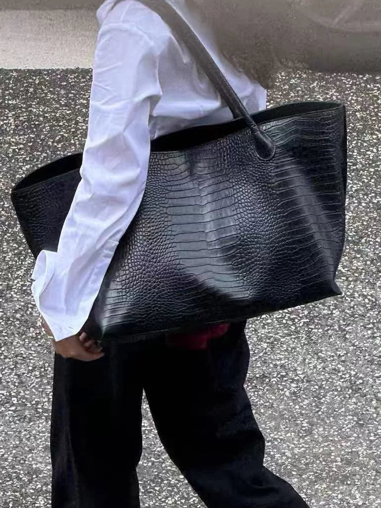 Women's Large-capacity Fall Winter Office Dark Workwear Shoulder Bag Work Travel Everyday Purse