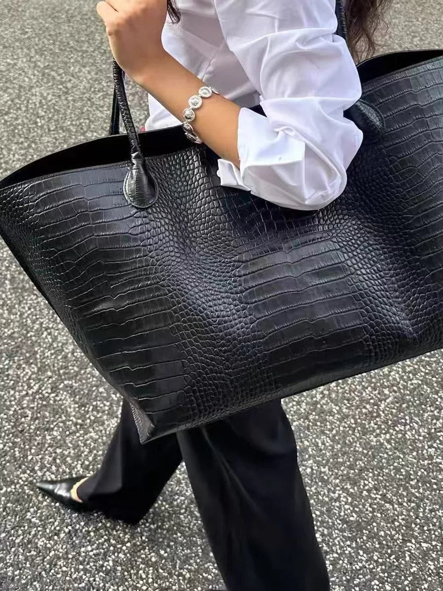 Women's Large-capacity Fall Winter Office Dark Workwear Shoulder Bag Work Travel Everyday Purse
