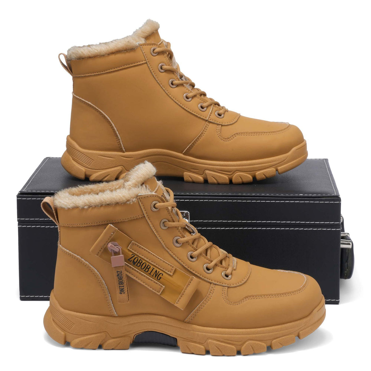 Men's Winter Fleece-Lined Plus Size Martin Combat Boots Ankle Fall Walking Everyday