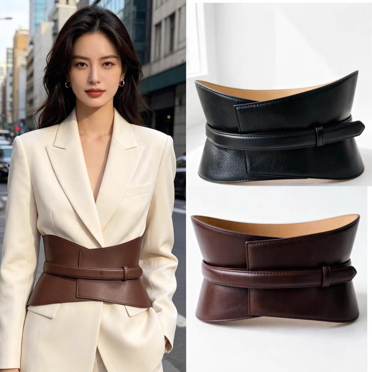 Women's Minimalist Leather Dress Belt Waist for Date Night Gift Party Versatile Designer Office Everyday