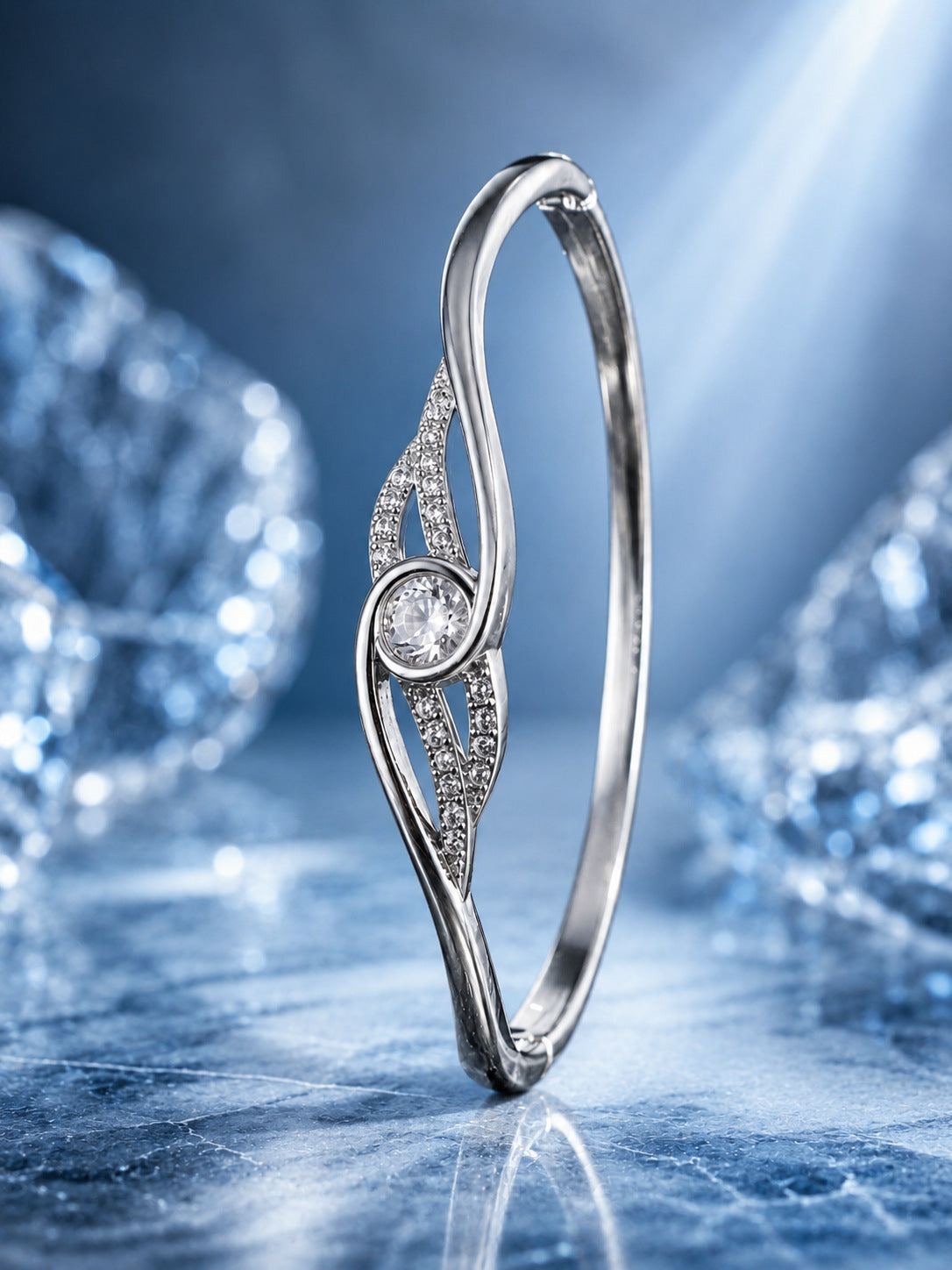 Silver French-inspired cuff bracelet by Yoshan