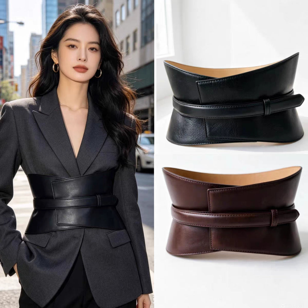 Women's Waist-defining Slim-waist Black Wide Waist Belt Blazer Waist-cinching for Date Night Gift Party Premium Designer Office Everyday