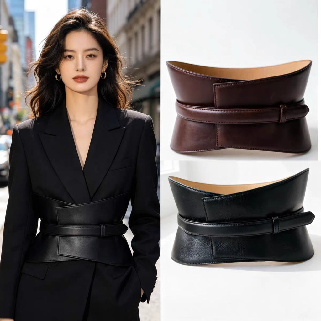 Women's Waist-defining Slim-waist Black Wide Waist Belt Blazer Waist-cinching for Date Night Gift Party Premium Designer Office Everyday