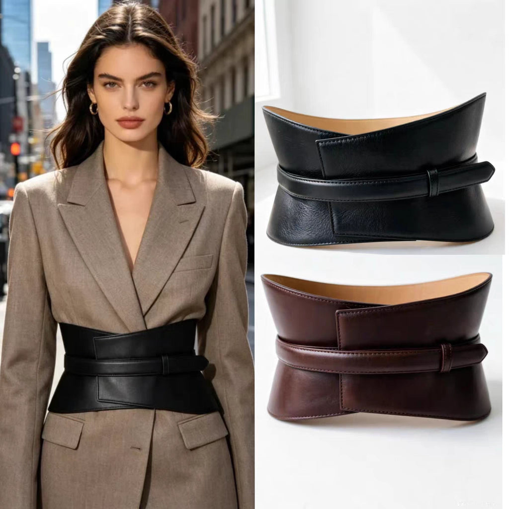 Women's Waist-defining Slim-waist Black Wide Waist Belt Blazer Waist-cinching for Date Night Gift Party Premium Designer Office Everyday