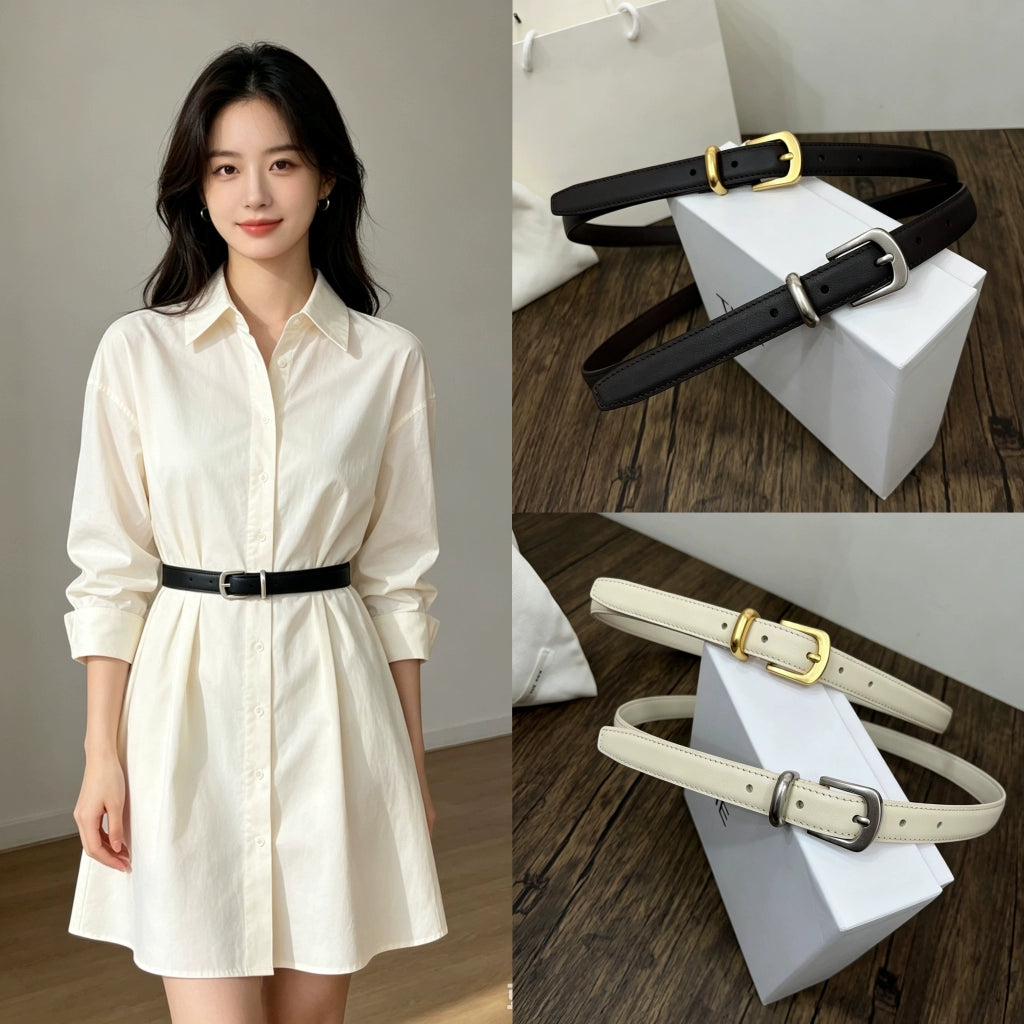 Women's Minimalist Waist-defining Slim-waist Dress Belt Waist-cinching Korean-style Everyday Jeans Gift Party Versatile Office Vacation