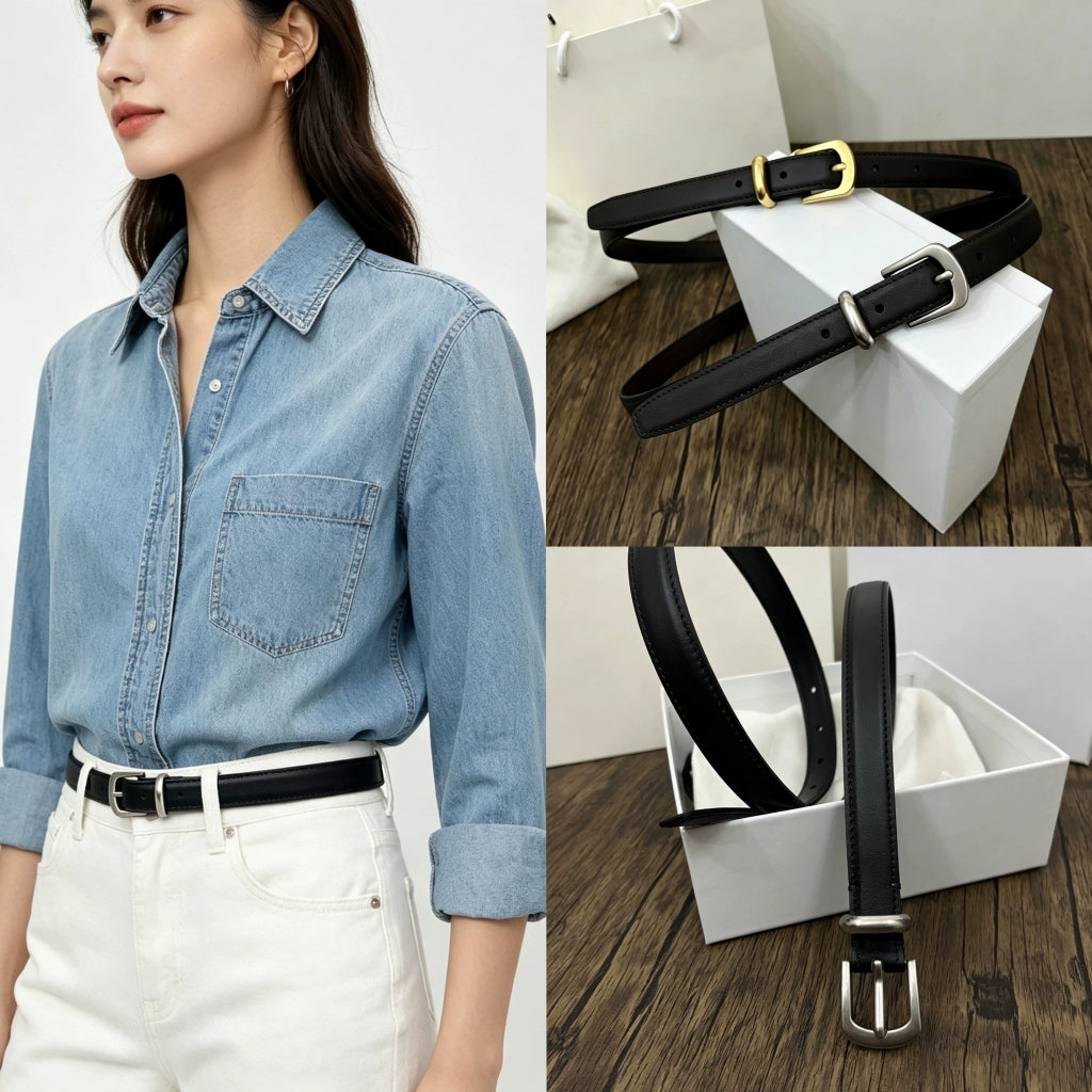 Women's Minimalist Waist-defining Slim-waist Dress Belt Waist-cinching Korean-style Everyday Jeans Gift Party Versatile Office Vacation