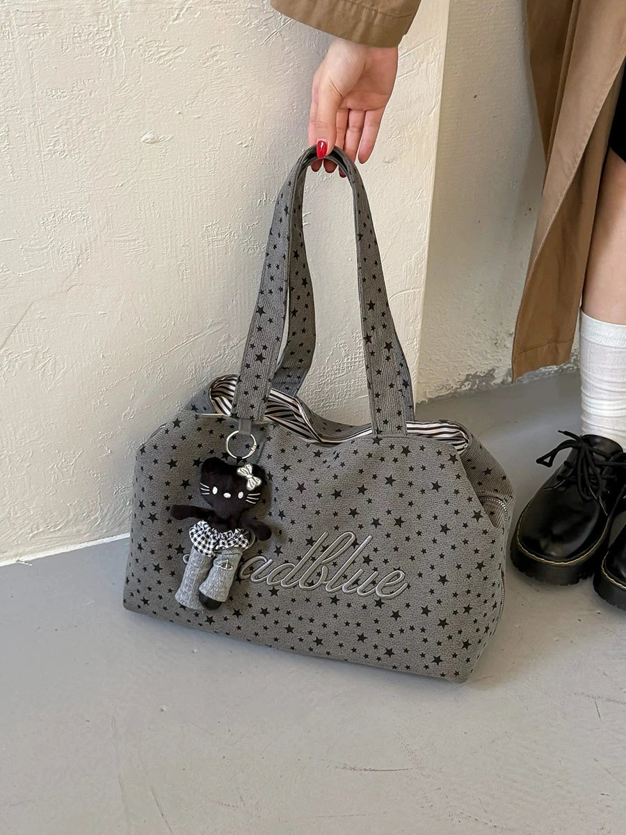 Women's Large-capacity Canvas Fall Winter Polka-dot Office Workwear Tote Bag Shoulder Crossbody Purse Work Travel Everyday Purse