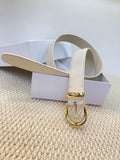Women's Horseshoe Buckle Skinny Minimalist Commute Black Office Leather Blazer Belt Workwear Waist for Date Night Gift Party Designer Everyday Vacation
