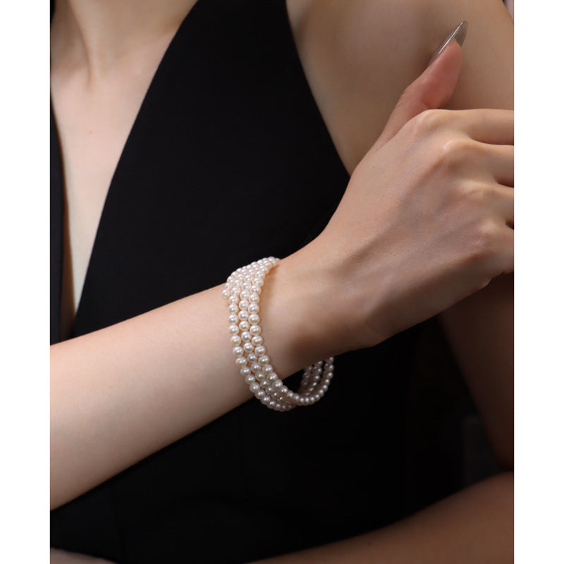 Pearl French-inspired cuff bracelet by Yoshan, detail view 4