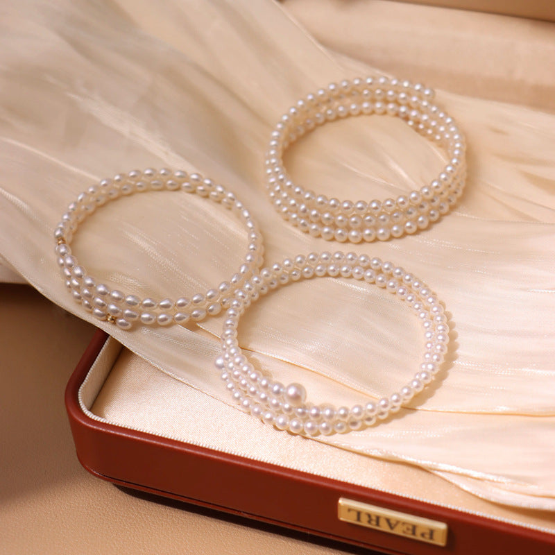 Pearl French-inspired cuff bracelet by Yoshan, detail view 5