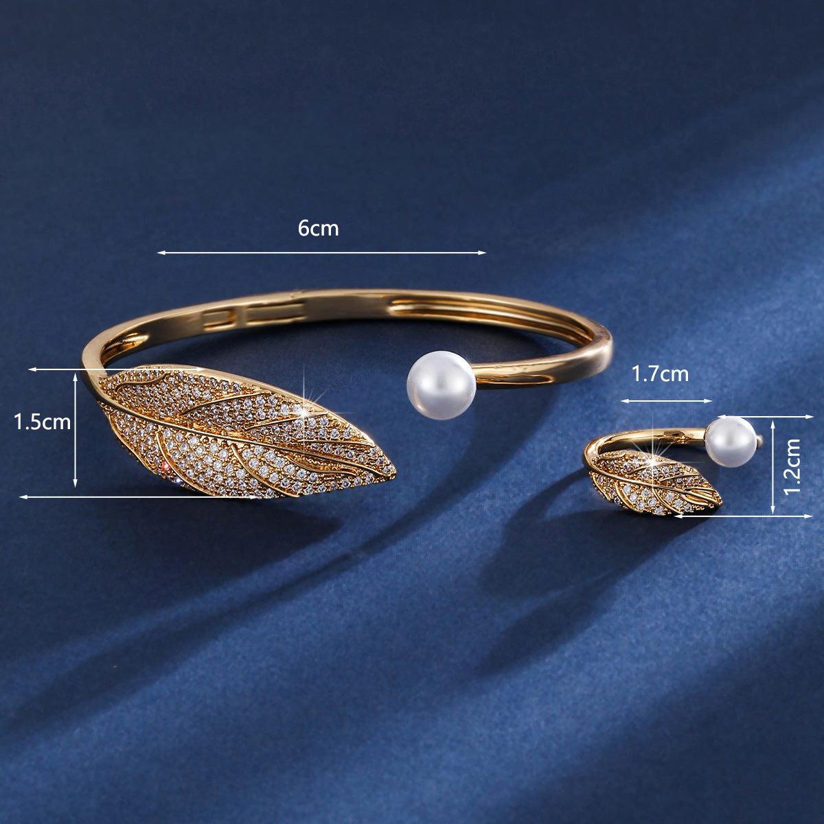 Faux pearl cuff bracelet by Yoshan, detail view 6
