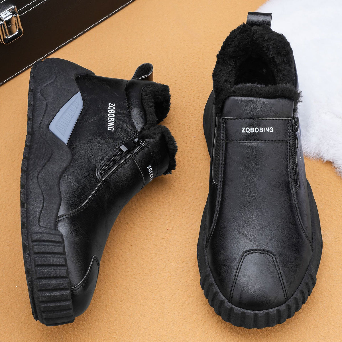 Men's Fleece-Lined Plus Size Casual Winter Snow Boots Ankle Fall Walking Everyday