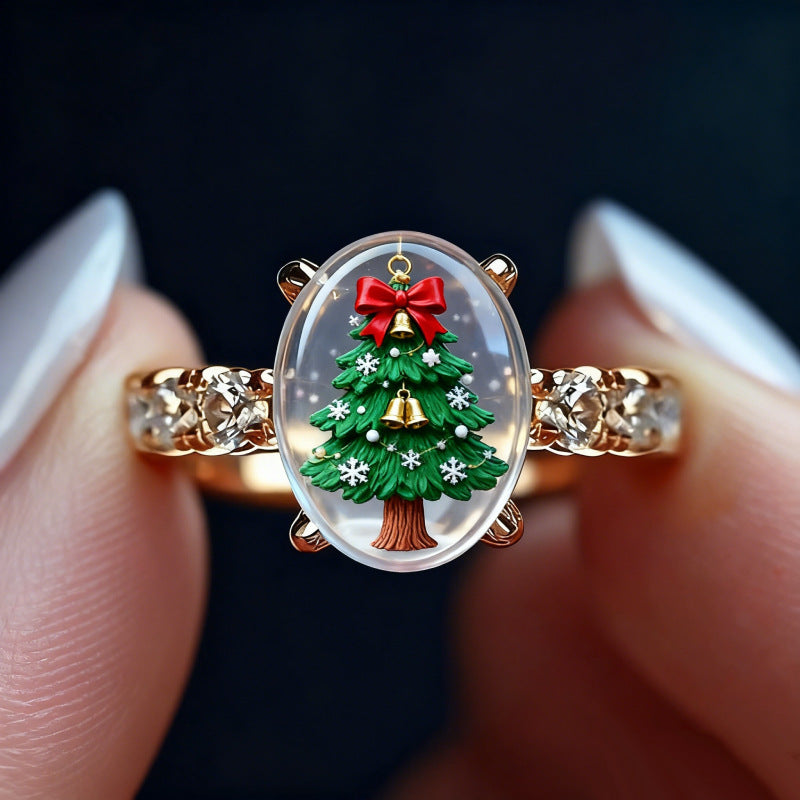 Christmas Ring Set, Santa, Christmas Tree and Star Rings, 12-Piece Assorted Holiday Party Favor Pack, Stocking Stuffers and Gift Exchange Present for Kids and A