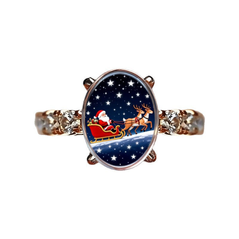 Christmas Ring Set, Santa, Christmas Tree and Star Rings, 12-Piece Assorted Holiday Party Favor Pack, Stocking Stuffers and Gift Exchange Present for Kids and A