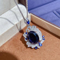 Blue cubic zirconia pendant necklace by Yoshan