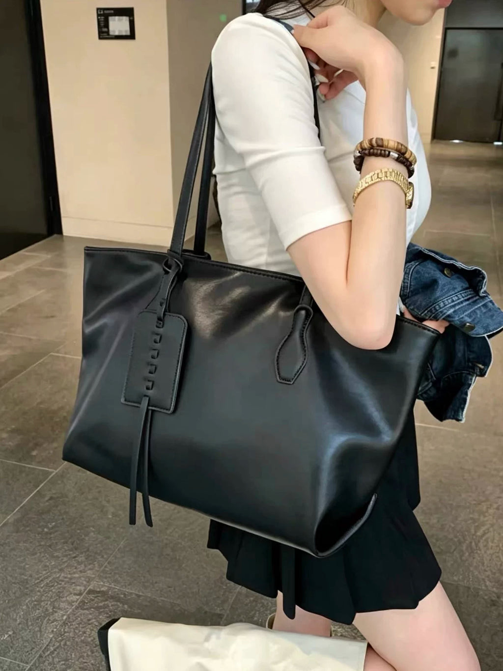 Women's Large-capacity Commuter Office Korean-style Workwear Tote Bag Shoulder Crossbody Purse Work Travel Everyday Purse