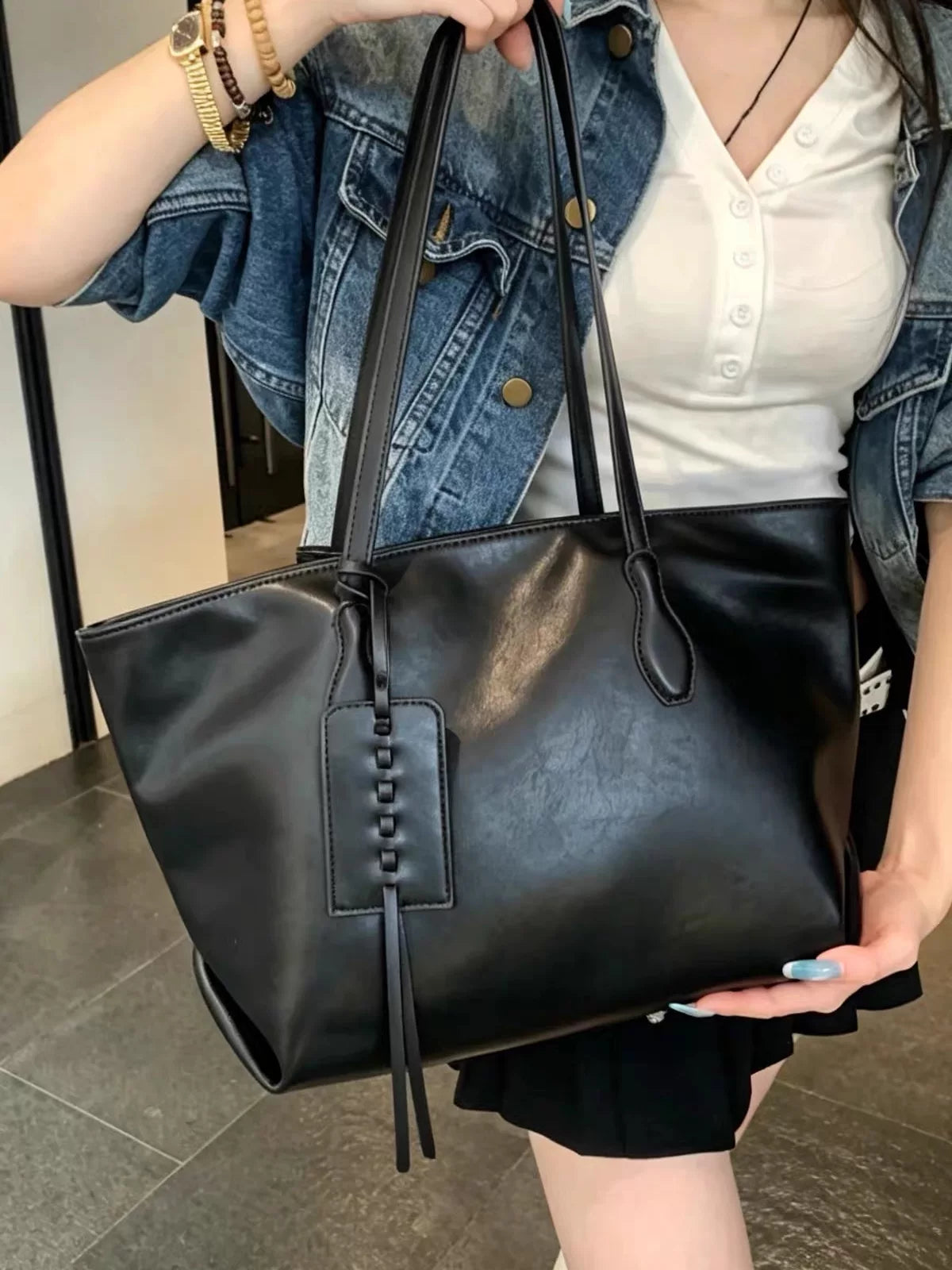 Women's Large-capacity Commuter Office Korean-style Workwear Tote Bag Shoulder Crossbody Purse Work Travel Everyday Purse