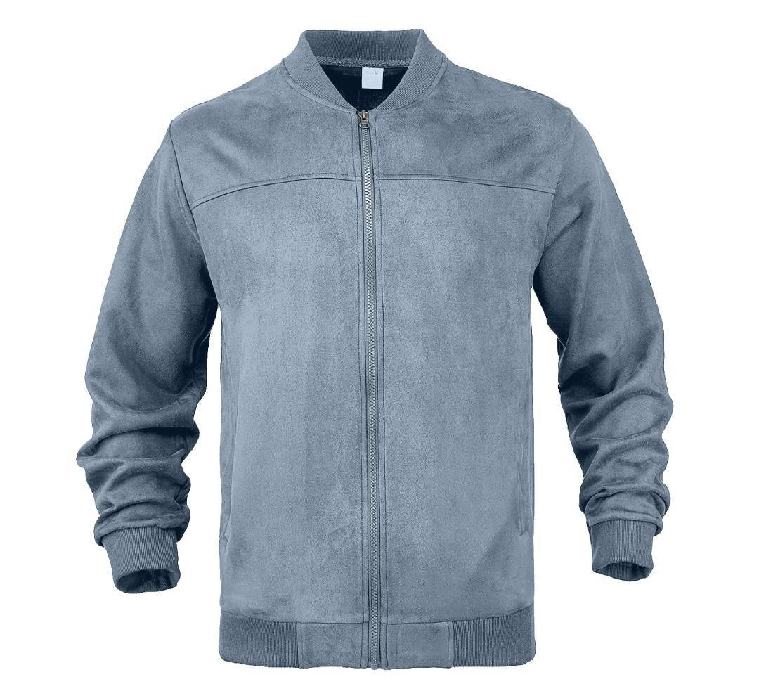 Men's Suede-Look Zip Jacket Casual Coat Outerwear Travel Outdoor Fall Winter Everyday