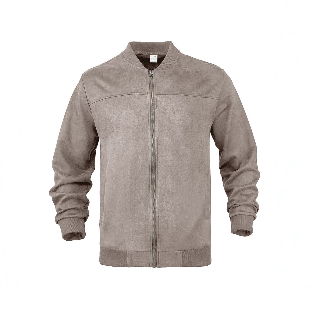 Men's Suede-Look Zip Jacket Casual Coat Outerwear Travel Outdoor Fall Winter Everyday