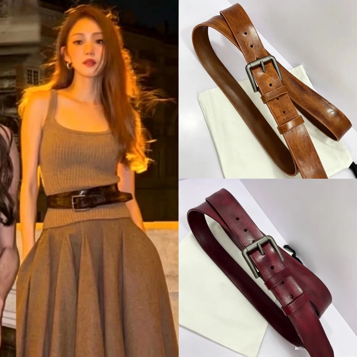 Women's Pin Buckle Wide Waist-Defining Knit Oxidized Slim-Waist Leather Coat Belt Waist-Cinching Retro Everyday Jeans Gift Party Office Vacation