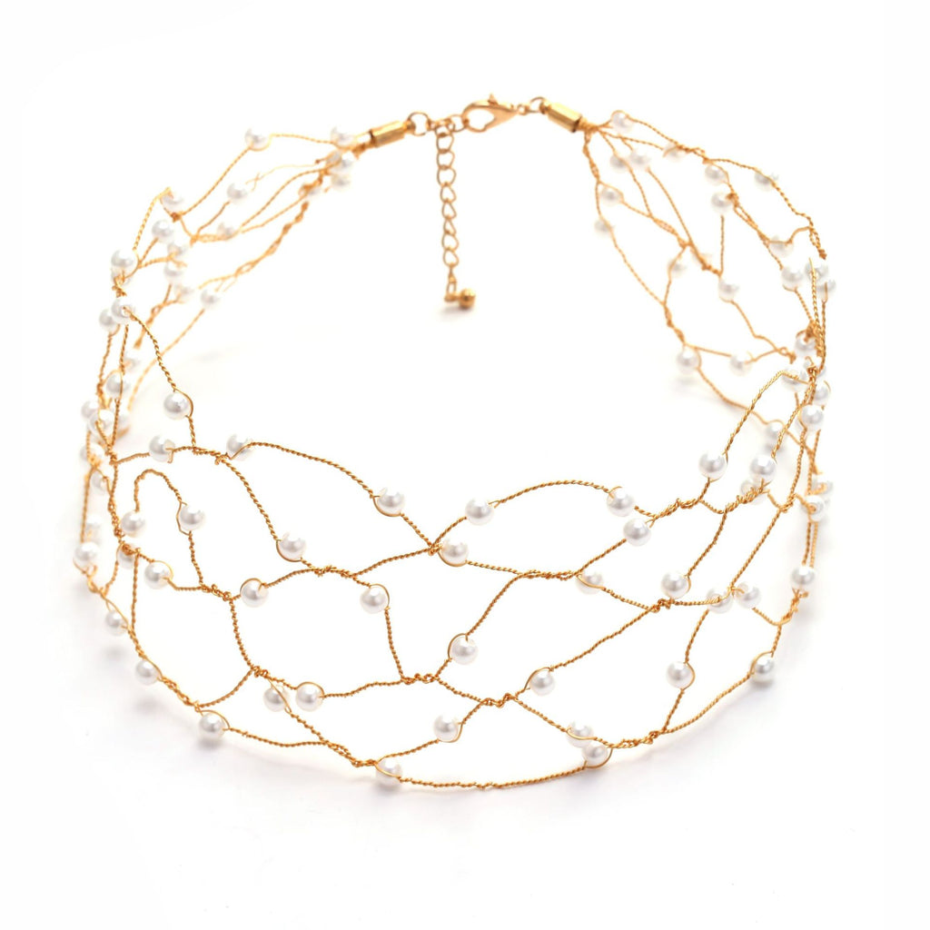Pearl cutout necklace by Yoshan, detail view 4