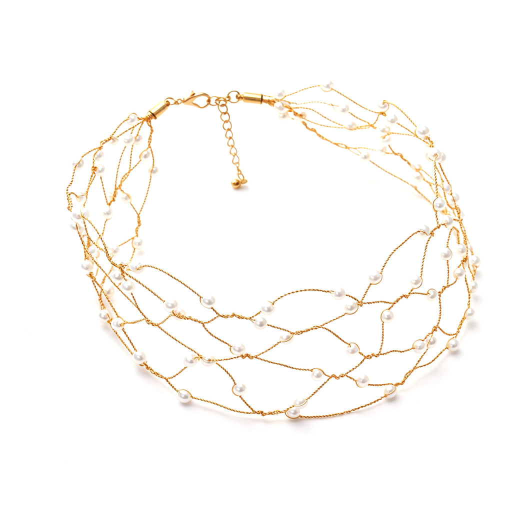Pearl cutout necklace by Yoshan, detail view 5