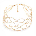 Gold pearl cutout necklace by Yoshan