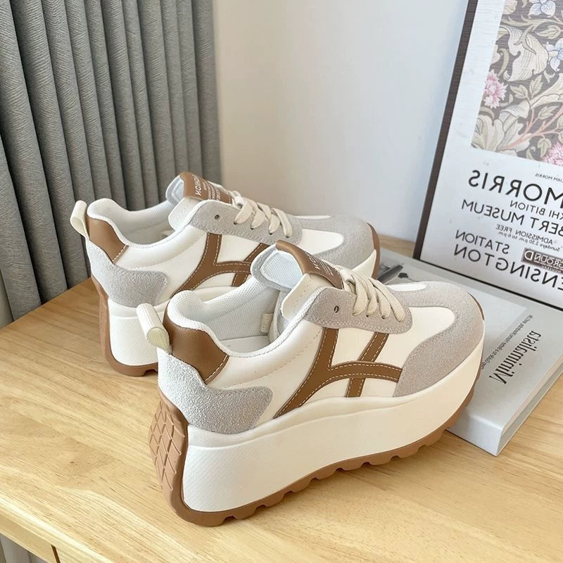 Hidden Lift Chunky Sole Petite Dad Sneakers for Women