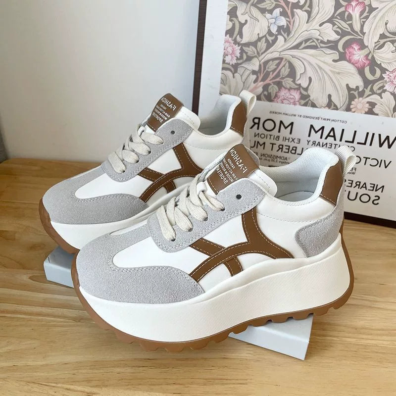 Hidden Lift Chunky Sole Petite Dad Sneakers for Women