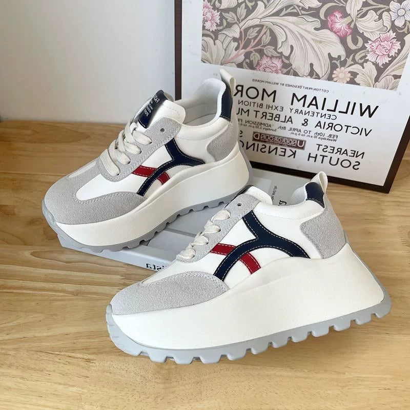 Hidden Lift Chunky Sole Petite Dad Sneakers for Women
