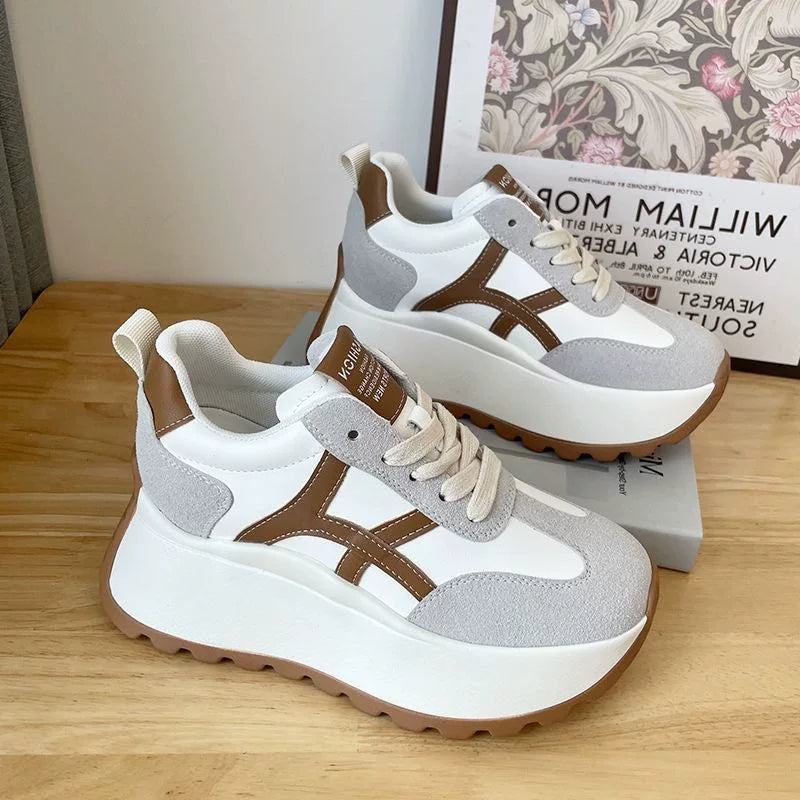Hidden Lift Chunky Sole Petite Dad Sneakers for Women
