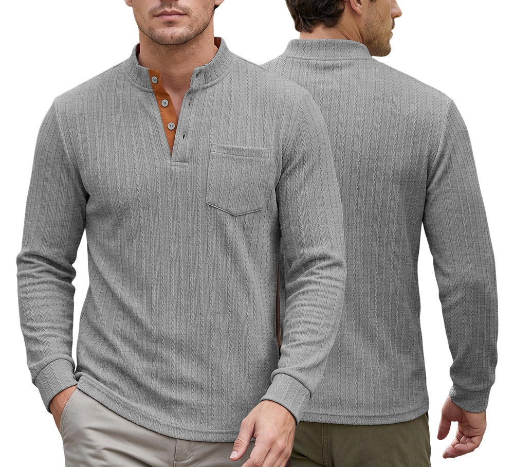 Men's Knit Polo Casual Hoodie Sweatshirt Pullover Travel Weekend Everyday Fall Winter