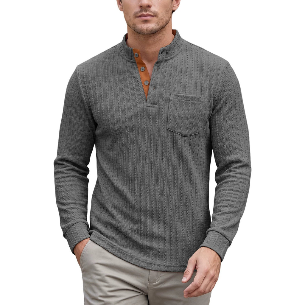 Men's Knit Polo Casual Hoodie Sweatshirt Pullover Travel Weekend Everyday Fall Winter
