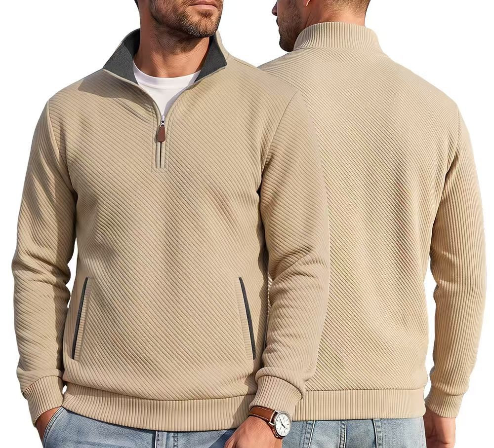 Men's Mandarin Collar Workwear Zip Casual Hoodie Sweatshirt Travel Weekend Everyday