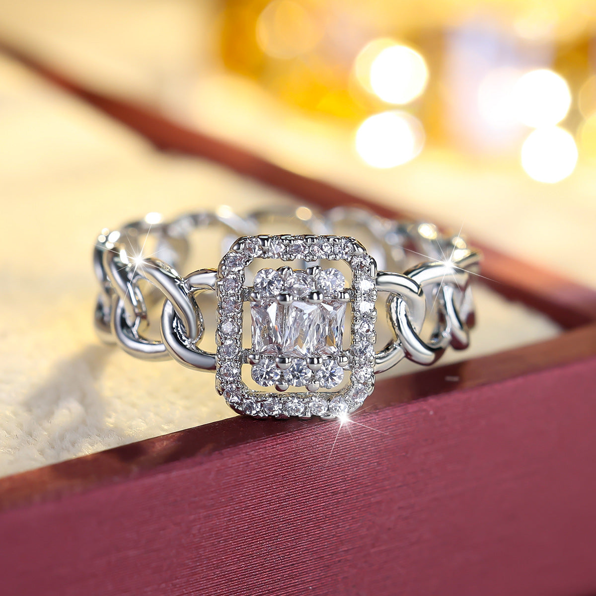 Silver -White cubic zirconia cutout jewelry set by Yoshan
