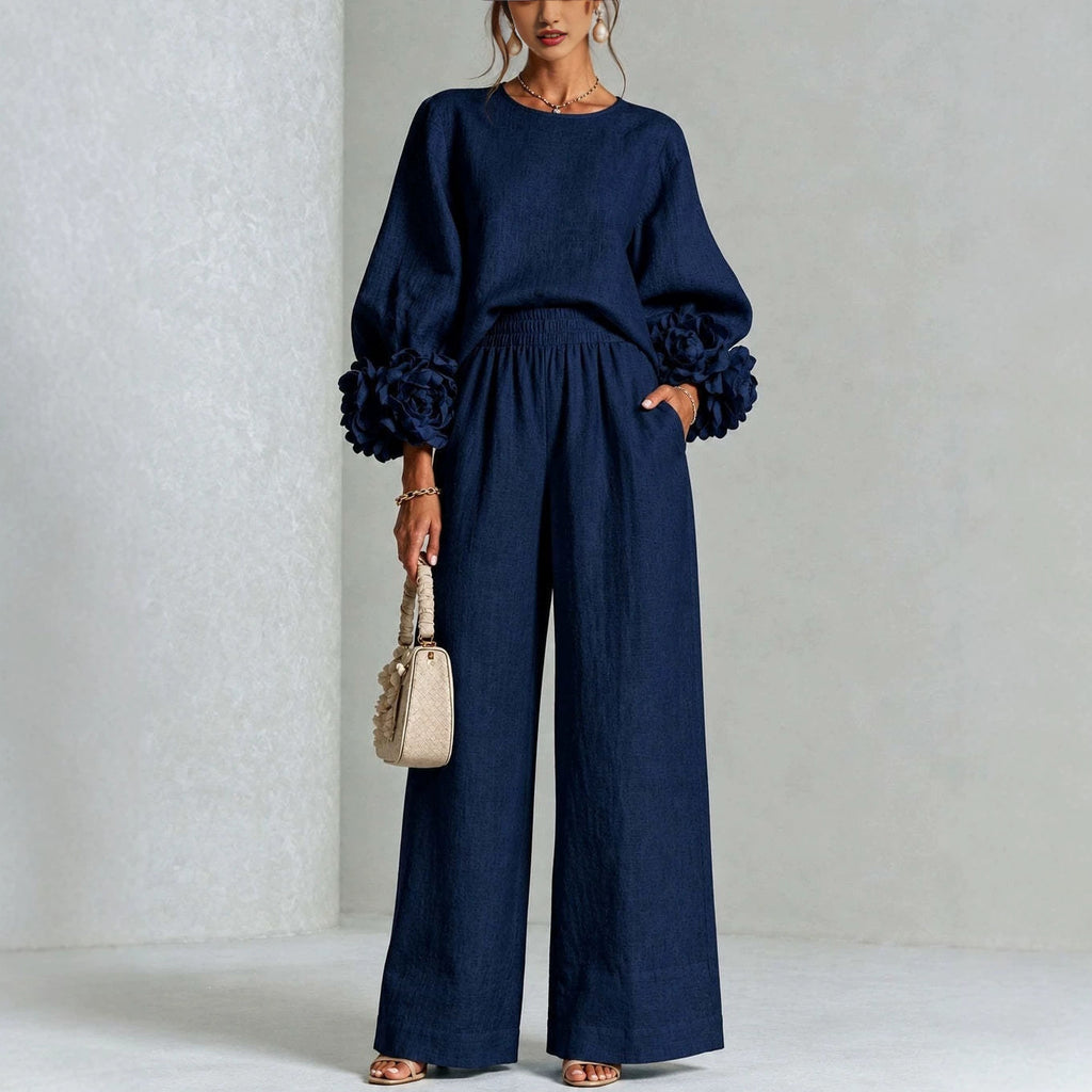 Women's Workwear Casual Wide-Leg Pants Fashion Outfit