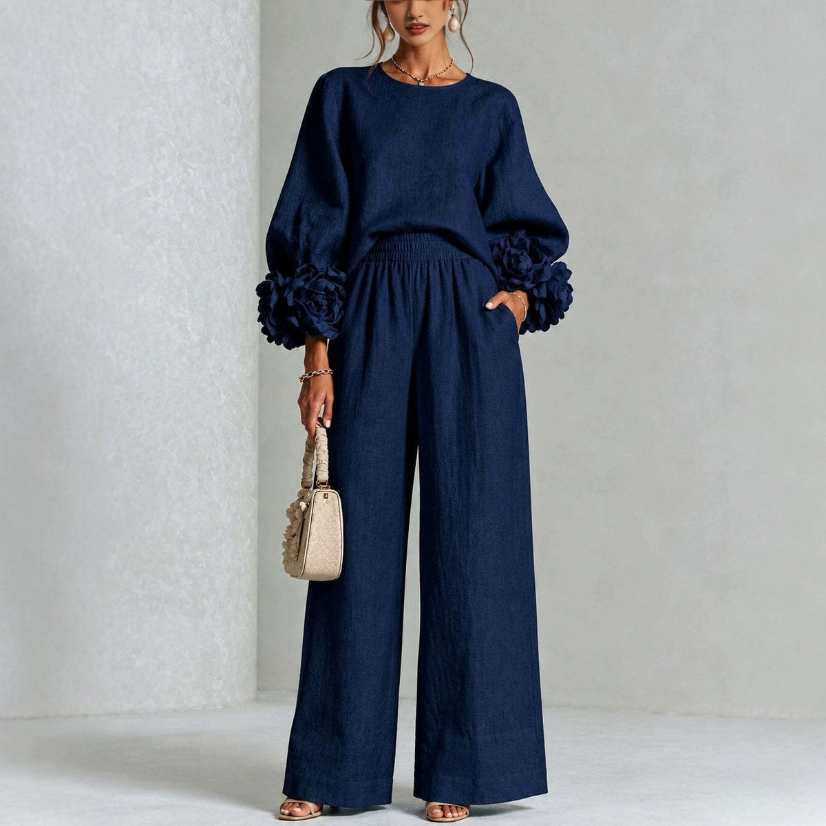Women's Workwear Casual Wide-Leg Pants Fashion Outfit