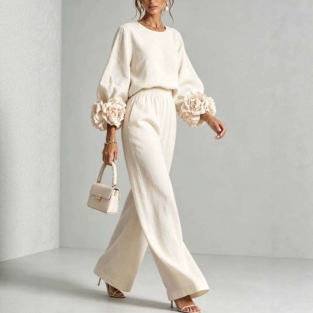 Women's Workwear Casual Wide-Leg Pants Fashion Outfit