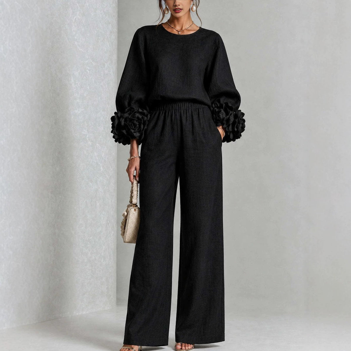 Women's Workwear Casual Wide-Leg Pants Fashion Outfit