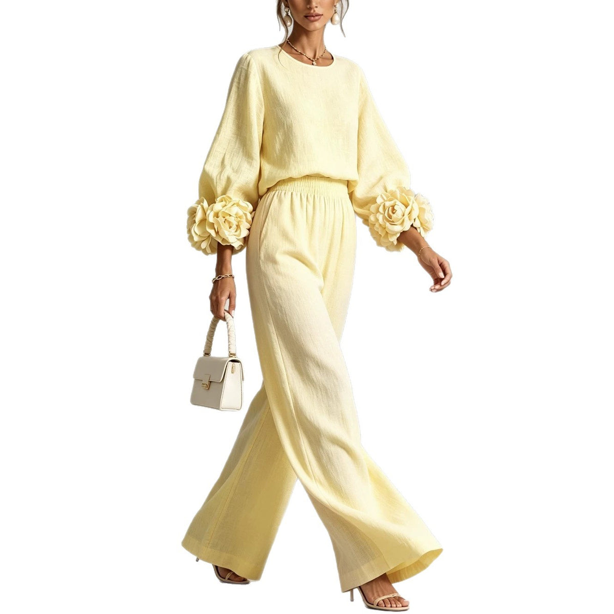 Women's Workwear Casual Wide-Leg Pants Fashion Outfit