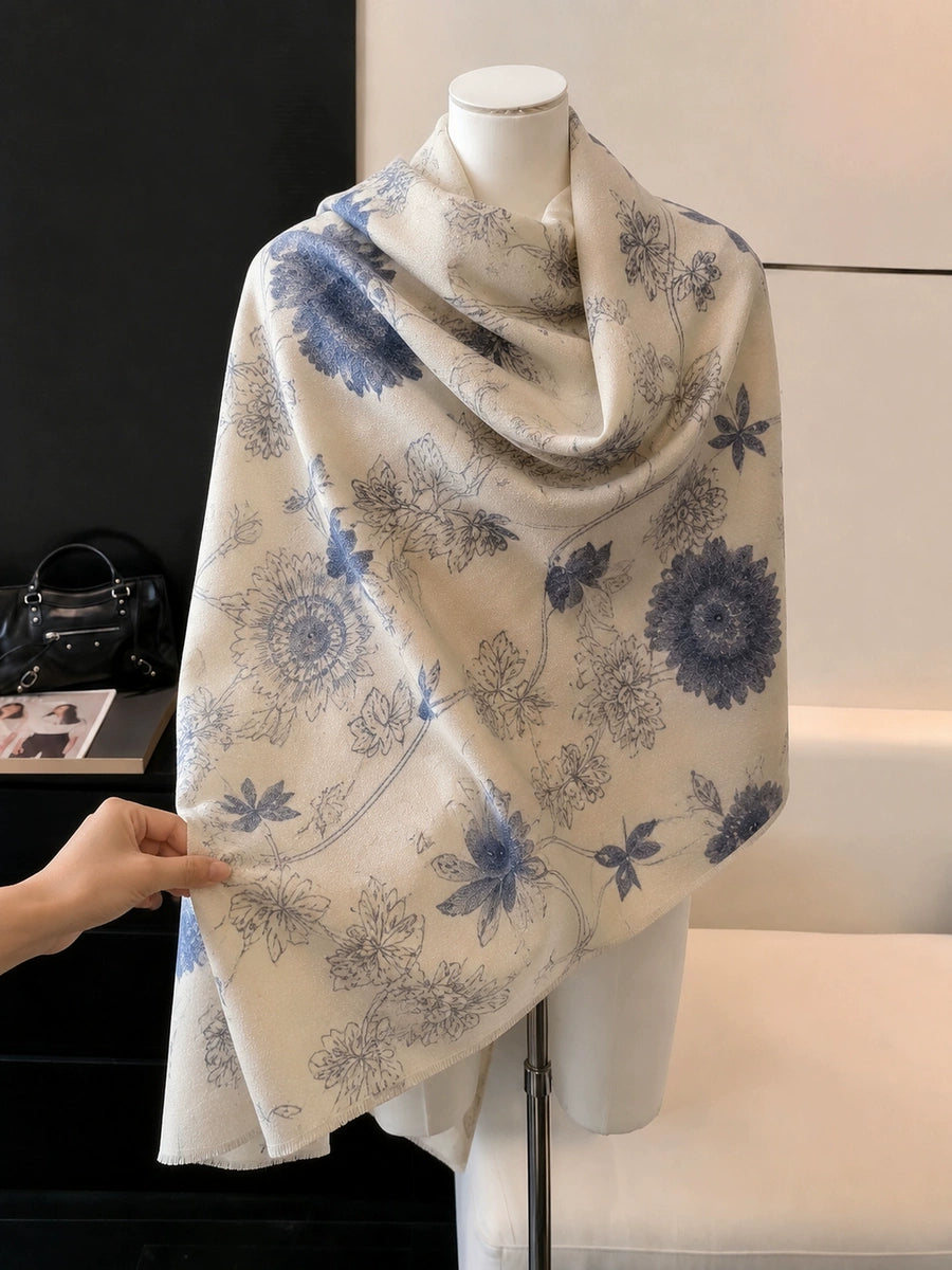 Women's Quiet-Luxury Retro Knit Shawl for Office and Travel Evening Gift Everyday Wear Holiday Gift