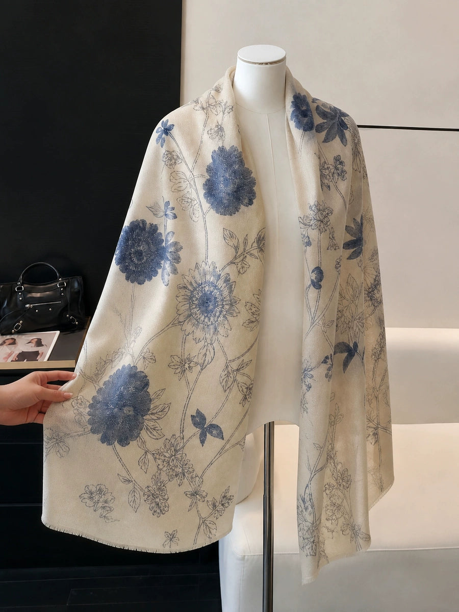 Women's Quiet-Luxury Retro Knit Shawl for Office and Travel Evening Gift Everyday Wear Holiday Gift