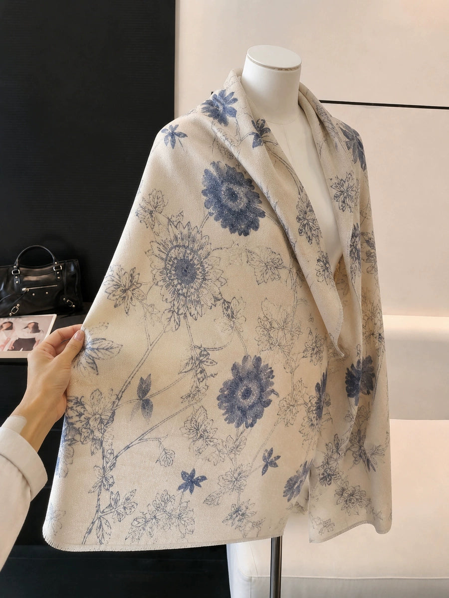 Women's Quiet-Luxury Retro Knit Shawl for Office and Travel Evening Gift Everyday Wear Holiday Gift