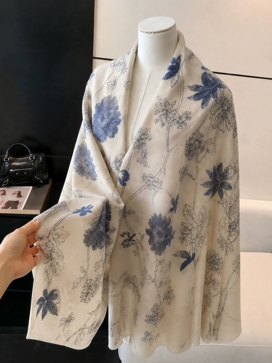 Women's Quiet-Luxury Retro Knit Shawl for Office and Travel Evening Gift Everyday Wear Holiday Gift